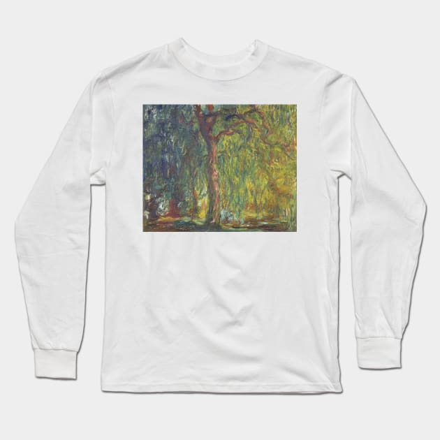 Weeping Willow by Claude Monet Long Sleeve T-Shirt by Classic Art Stall